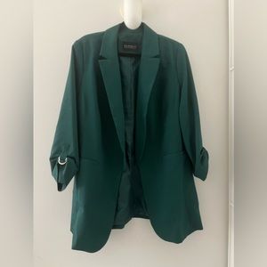 Eloquii Alabama Blazer in Botanical Green